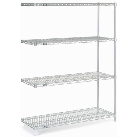 Nexel Wire Shelving Add-On, Poly-Z-Brite, 48W X 18D X 63H A18486Z
